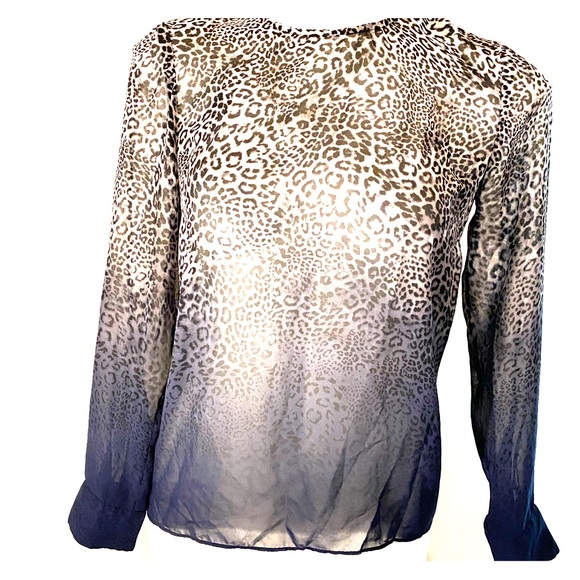 Vince Camuto Women Leopard Ombre Blue Black XSmall - Picture 1 of 7